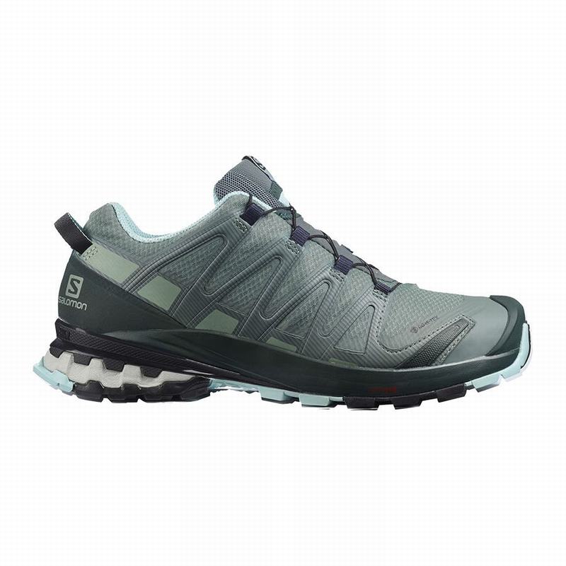 Chaussures De Randonnée Salomon Femme Vert - Salomon XA PRO 3D V8 GORE-TEX - France (0615-MIYZU)